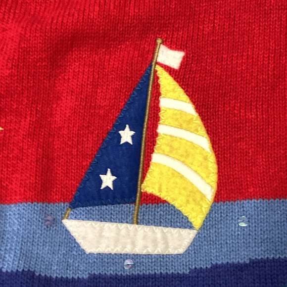 Quacker Factory lighthouse sailboat s/s sweater XL - Picture 4 of 11